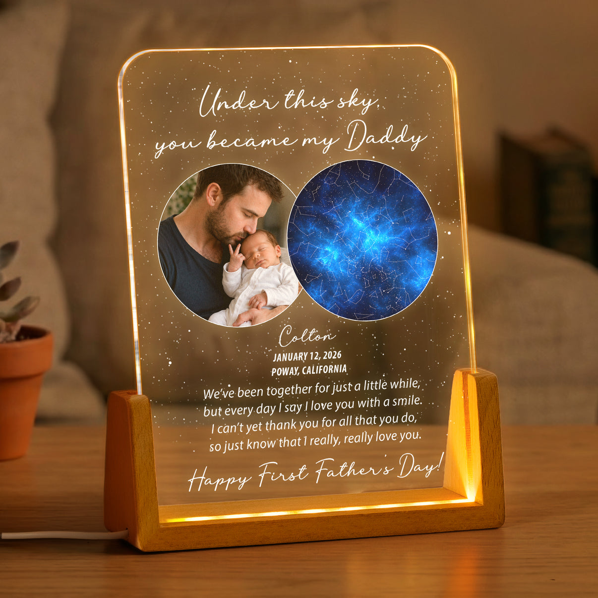 Under This Sky You Became My Daddy Custom Star Map - 1st Father's Day ...