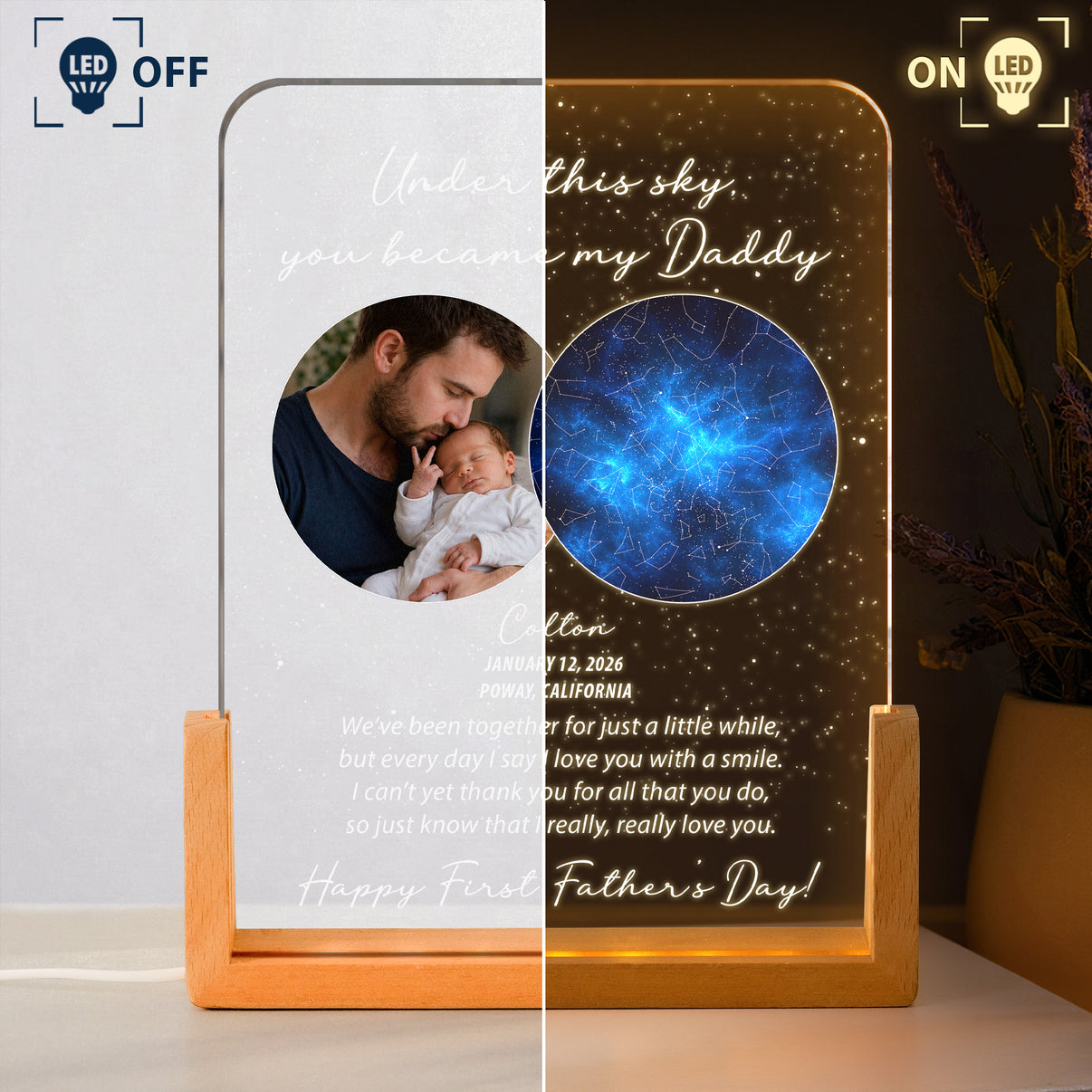 Under This Sky You Became My Daddy Custom Star Map - 1st Father's Day ...
