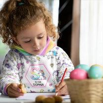 Unicorn Alphabet Gift For Kid - Personalized Kid Fleece Hooded Sweatshirt With Ears