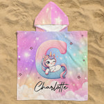 Unicorn Alphabet - Personalized Kids Hooded Towel