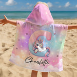 Unicorn Alphabet - Personalized Kids Hooded Towel