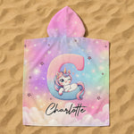 Unicorn Alphabet - Personalized Kids Hooded Towel