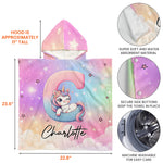 Unicorn Alphabet - Personalized Kids Hooded Towel