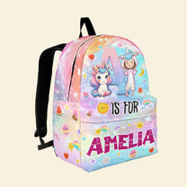 Unicorn Back To School Custom Name Gift For Kid - Personalized Kid Backpack