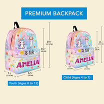 Unicorn Back To School Custom Name Gift For Kid - Personalized Kid Backpack