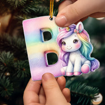 Unicorn Letters For Kid Christmas Gift For Daughter - Personalized Acrylic Ornament