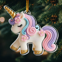 Unicorn Ornament For Girls 2D Flat - Acrylic Ornament