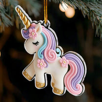 Unicorn Ornament For Girls 2D Flat - Acrylic Ornament