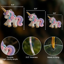 Unicorn Ornament For Girls 2D Flat - Acrylic Ornament