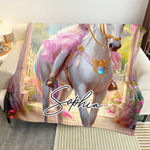 Unicorn Princess - Gifts For Daughters, Girls - Custom Face & Name - Personalized Photo Blanket - Gift For Daughter