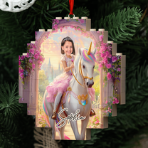 Unicorn Princess - Xmas Gifts For Little Girls, Daughter - Custom Buildable Christmas Photo Ornament