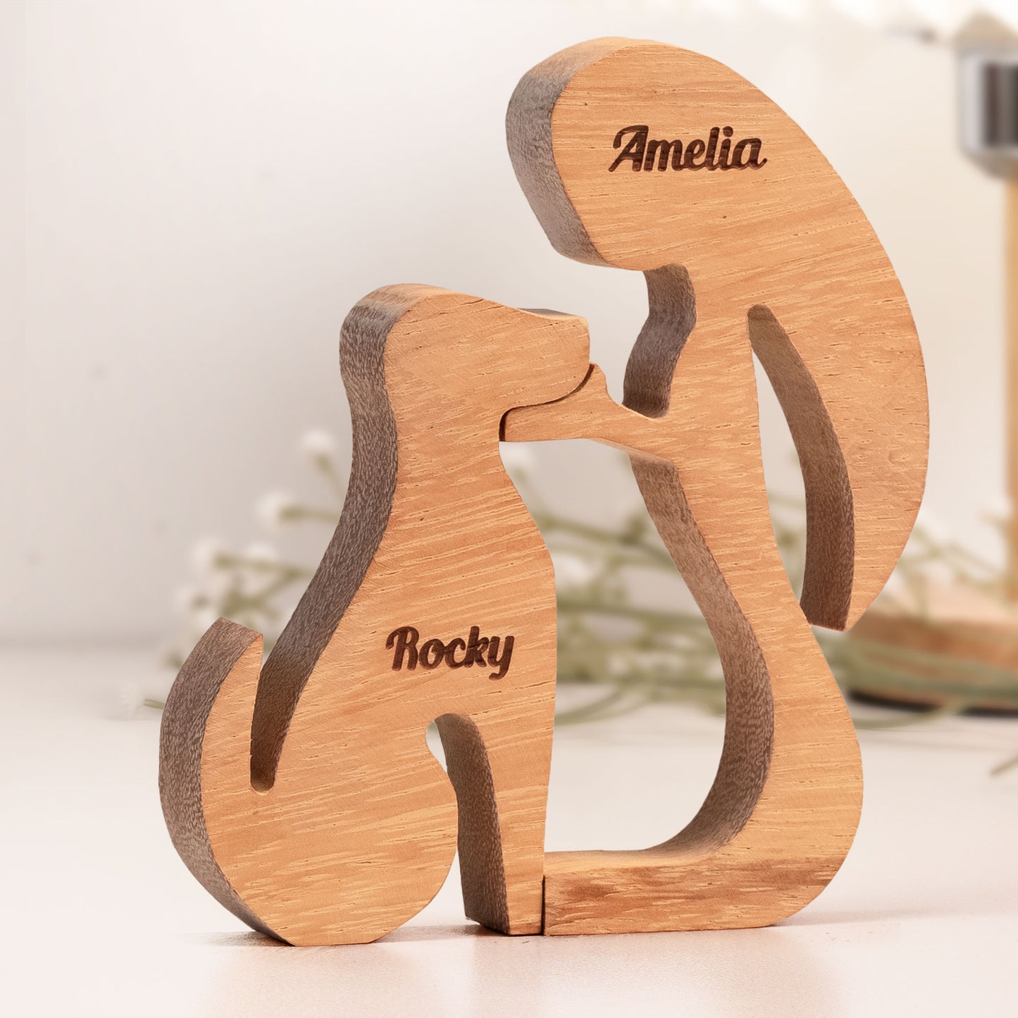 Unique Gift For Dog Lovers - Personalized Wood Sculpture