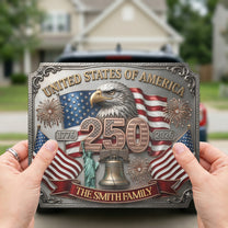 United-States-Of-America-250Th-Anniversary-Faux-Pattern-Personalized-Bumper-Sticker-2