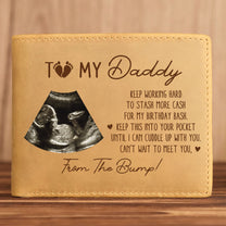 Until I Can Cuddle Up With You From Bump - Personalized Photo Leather Wallet