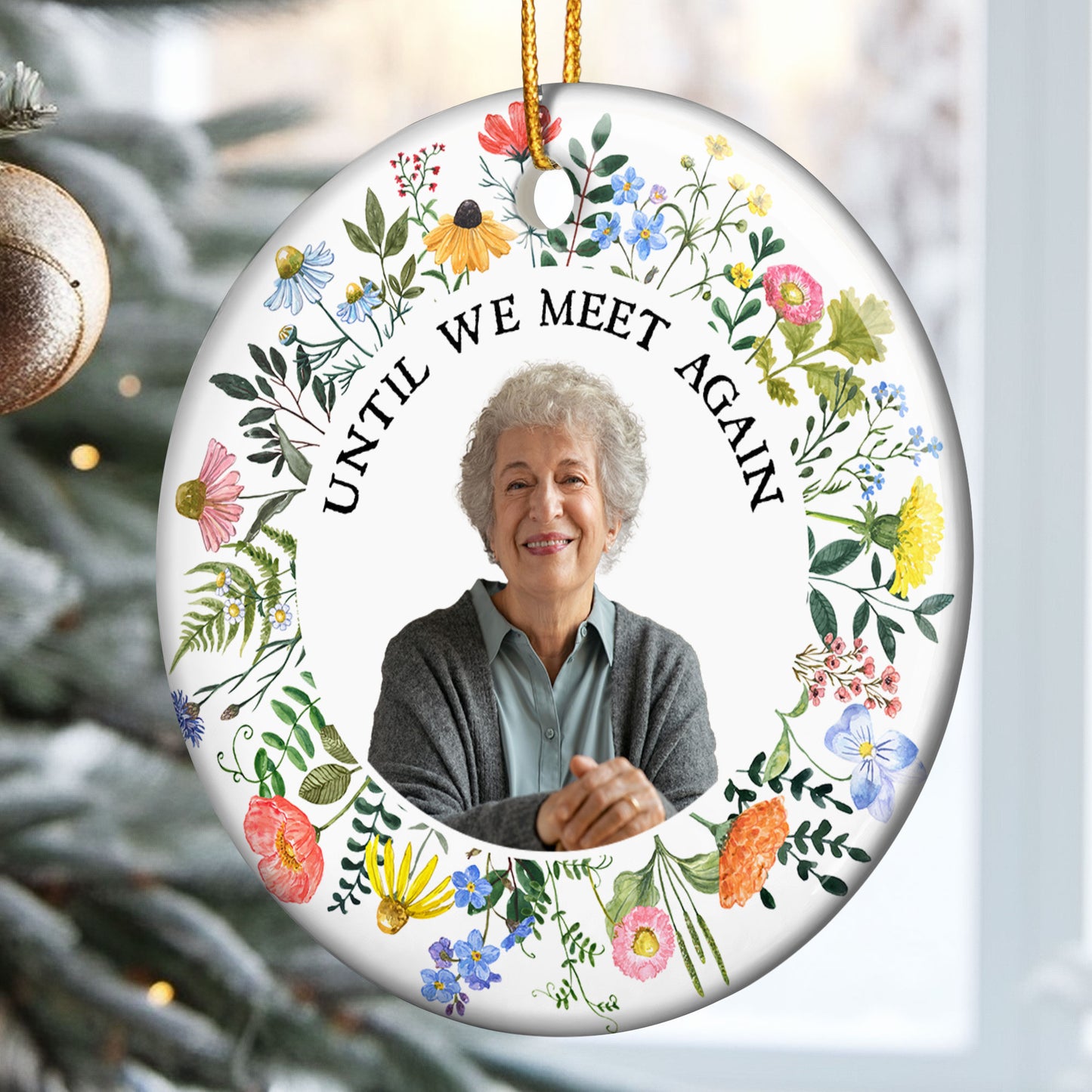 Until We Meet Again - Memorial Gifts For Loss Of Loved Ones - Personalized Ceramic Photo Ornament