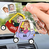 Up To 5 Kids - Drive Safe Daddy - Personalized Acrylic Photo Keychain