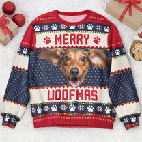 Upload Big Pet Faces Funny Christmas Ugly For Dog, Cat Lovers - Personalized Photo Ugly Sweater