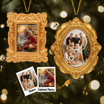 Upload Photo For Family, Siblings, Friends, Pet Lovers - Personalized Vintage Picture Frame Ornament