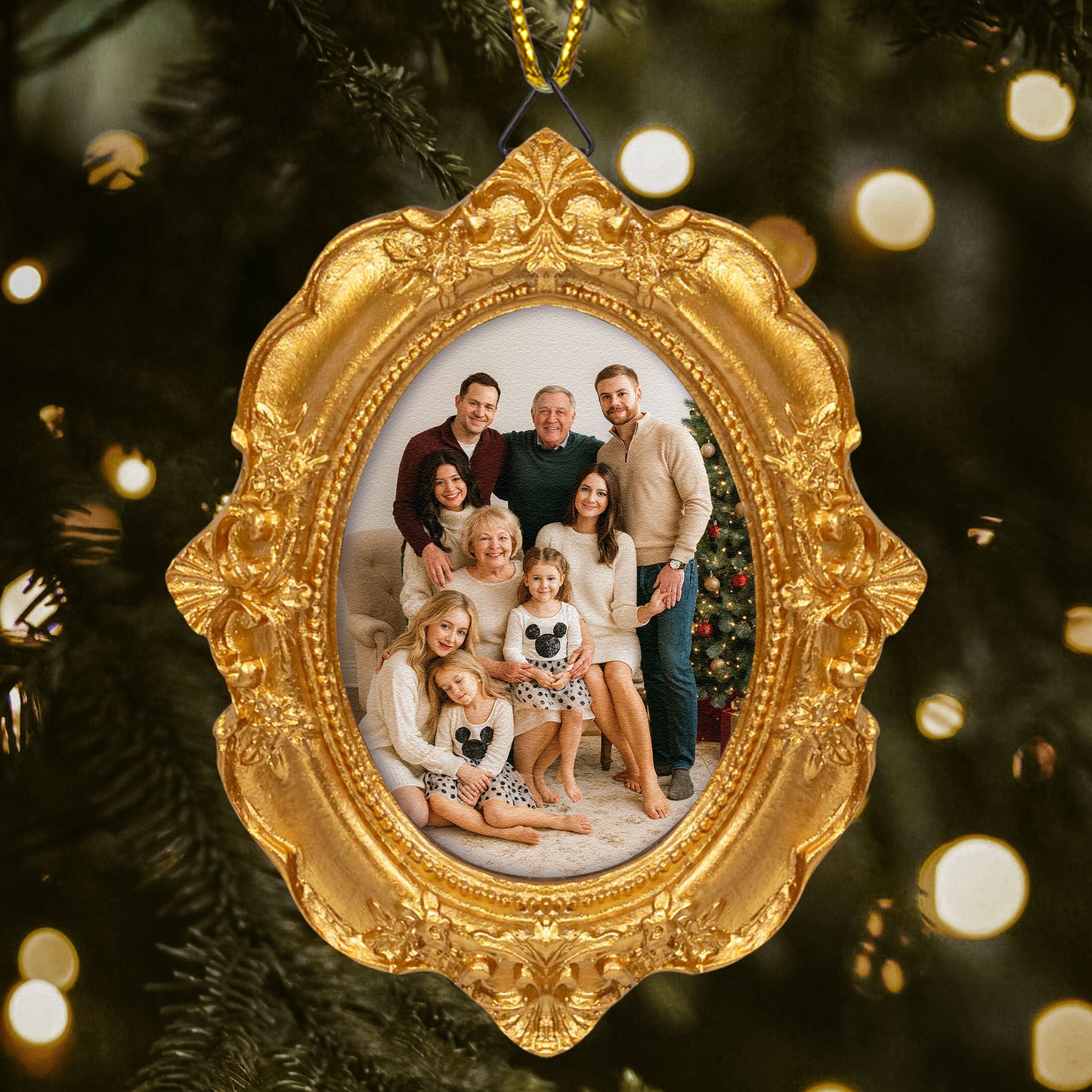 Upload Photo For Family, Siblings, Friends, Pet Lovers - Personalized Vintage Picture Frame Ornament