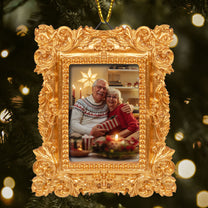 Upload Photo For Family, Siblings, Friends, Pet Lovers - Personalized Vintage Picture Frame Ornament