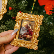 Upload Photo For Family, Siblings, Friends, Pet Lovers - Personalized Vintage Picture Frame Ornament