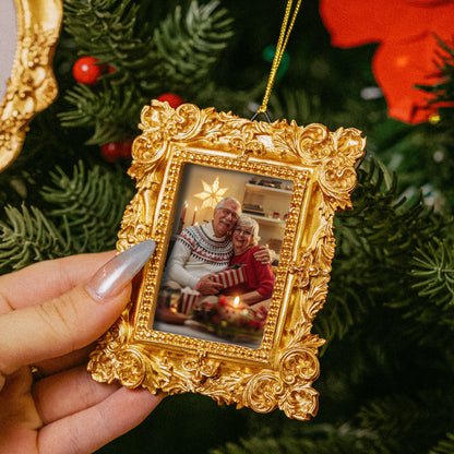 Upload Photo For Family, Siblings, Friends, Pet Lovers - Personalized Vintage Picture Frame Ornament