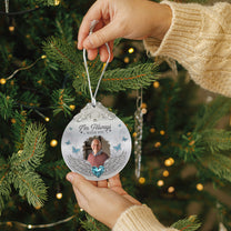 Upload Photo Memorial Gifts I Am Always With You - Personalized Glass Photo Ornament With Silver Cap
