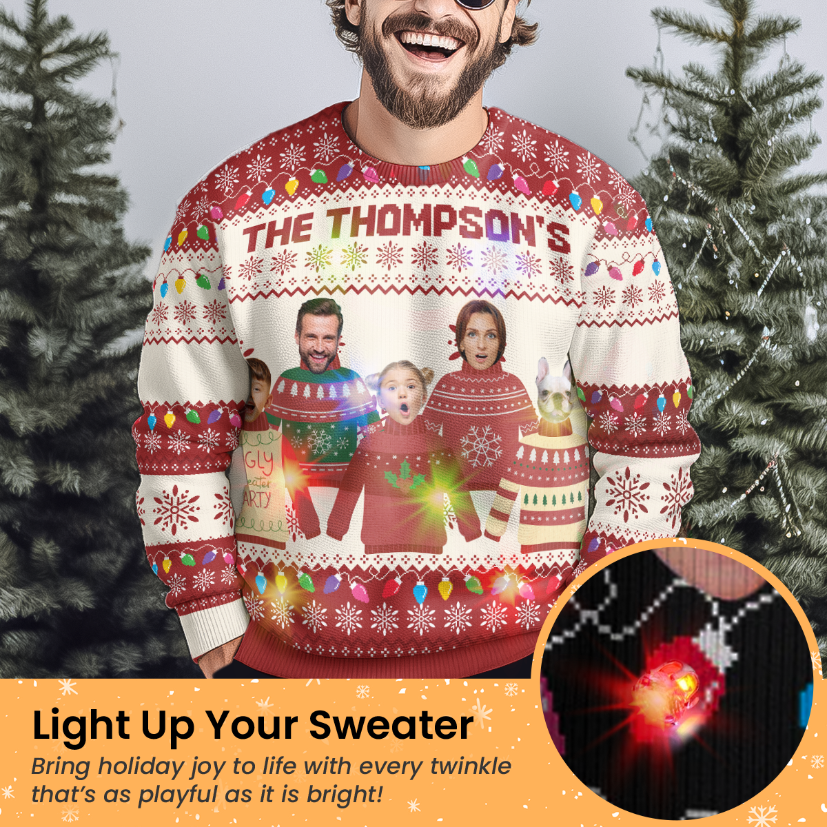 Custom Face Funny Silly Family, Friends, Co-Workers - Personalized Ugly Sweater