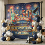 Usa 250th Anniversary Backdrop Semiquincentennial 1776-2026 - Personalized Backdrop
