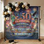 Usa 250th Anniversary Backdrop Semiquincentennial 1776-2026 - Personalized Backdrop