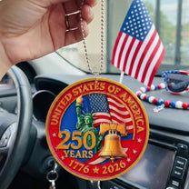 USA 250th Anniversary Resin Ornament, 1776-2026 Liberty Bell Decoration, Patriotic Ornament