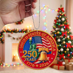 USA 250th Anniversary Resin Ornament, 1776-2026 Liberty Bell Decoration, Patriotic Ornament