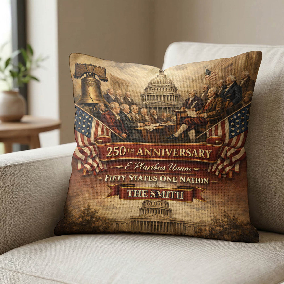 USA 250th Anniversary We The People - Personalized Pillow Cover