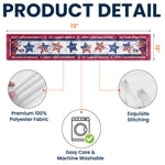 USA 250th Birthday Custom Name Patriotic Star - Personalized Table Runner