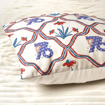 USA 250th Anniversary Floral American Flag - Personalized Pillow (Insert Included)