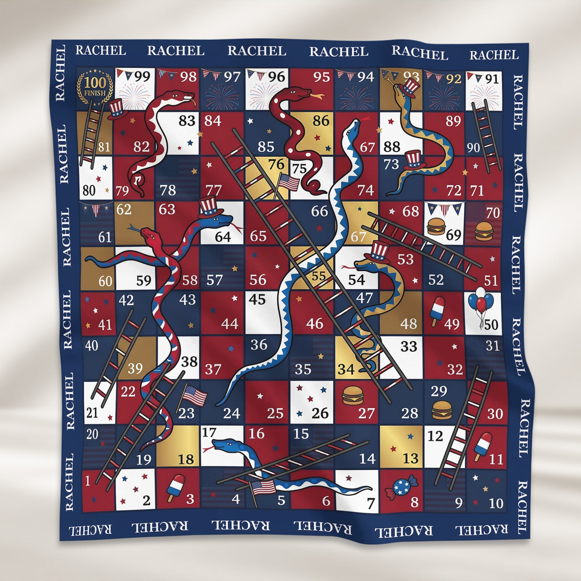 Usa-250Th-Anniversary-Games-For-Kids-Personalized-Scarf-1