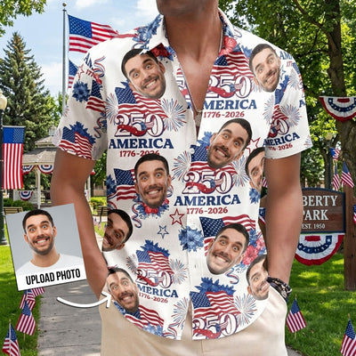Usa 250th Anniversary Semiquincentennial Custom Photo - Personalized Hawaiian Shirt