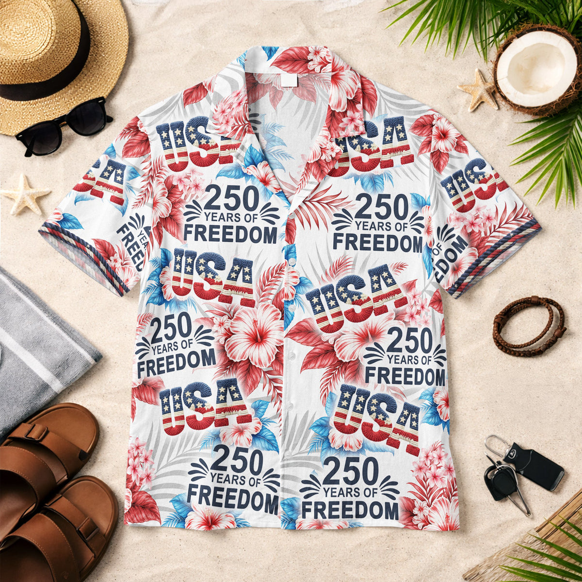 Usa_250Th_Birthday_Eagle_Patriotic_Personalized_Hawaiian_Shirt_1