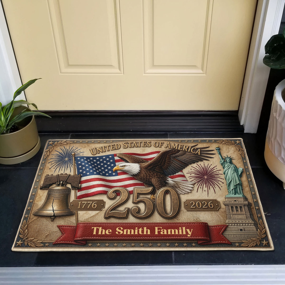 Usa-250Th-Birthday-Faux-Pattern-Personalized-Doormat-2