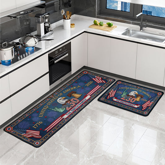 Usa-250-Years-Of-Freedom-Faux-Pattern-Personalized-Runner-Rug-1