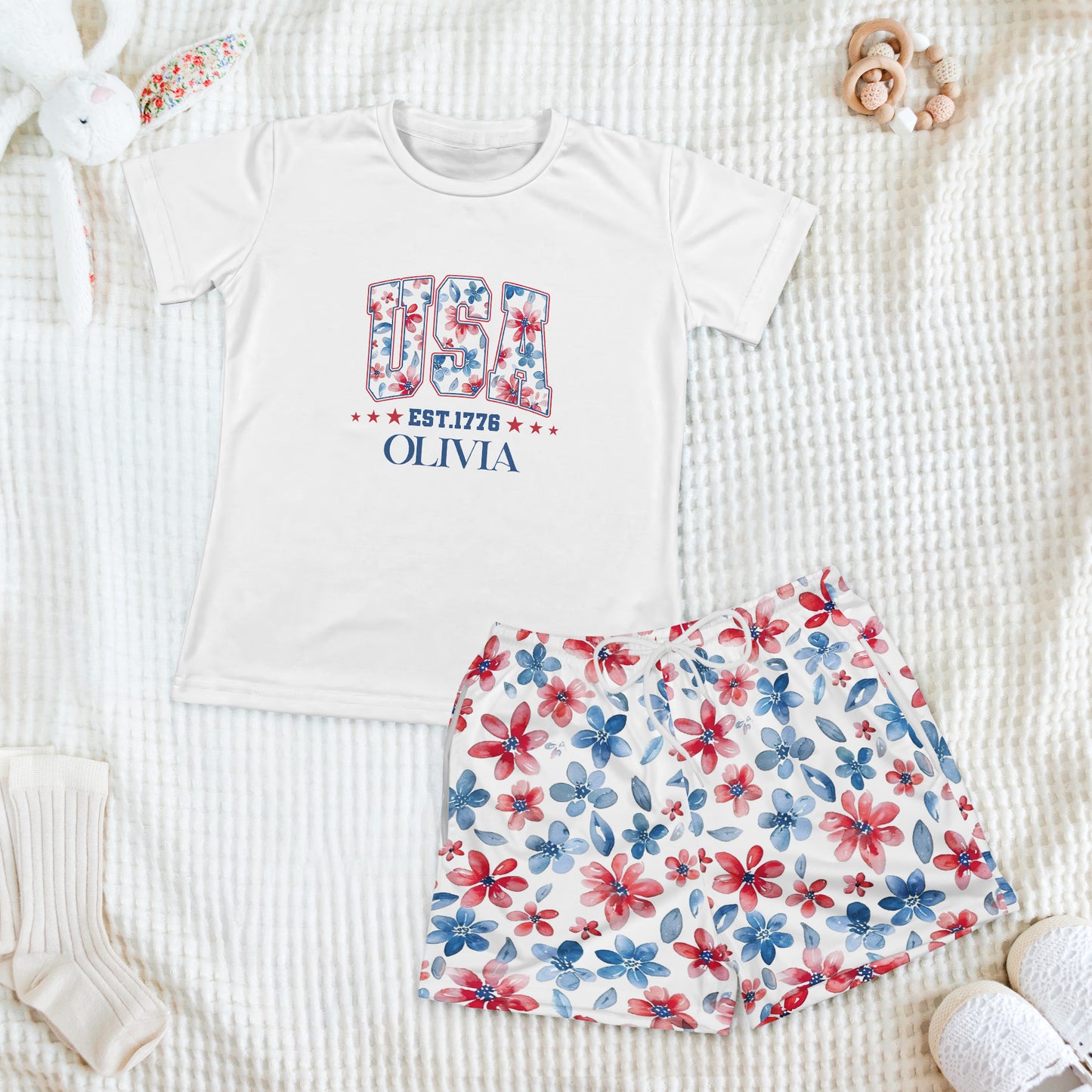 Usa-Est-1776-250Th-Birthday-Personalized-Kids-Clothing-Set-1