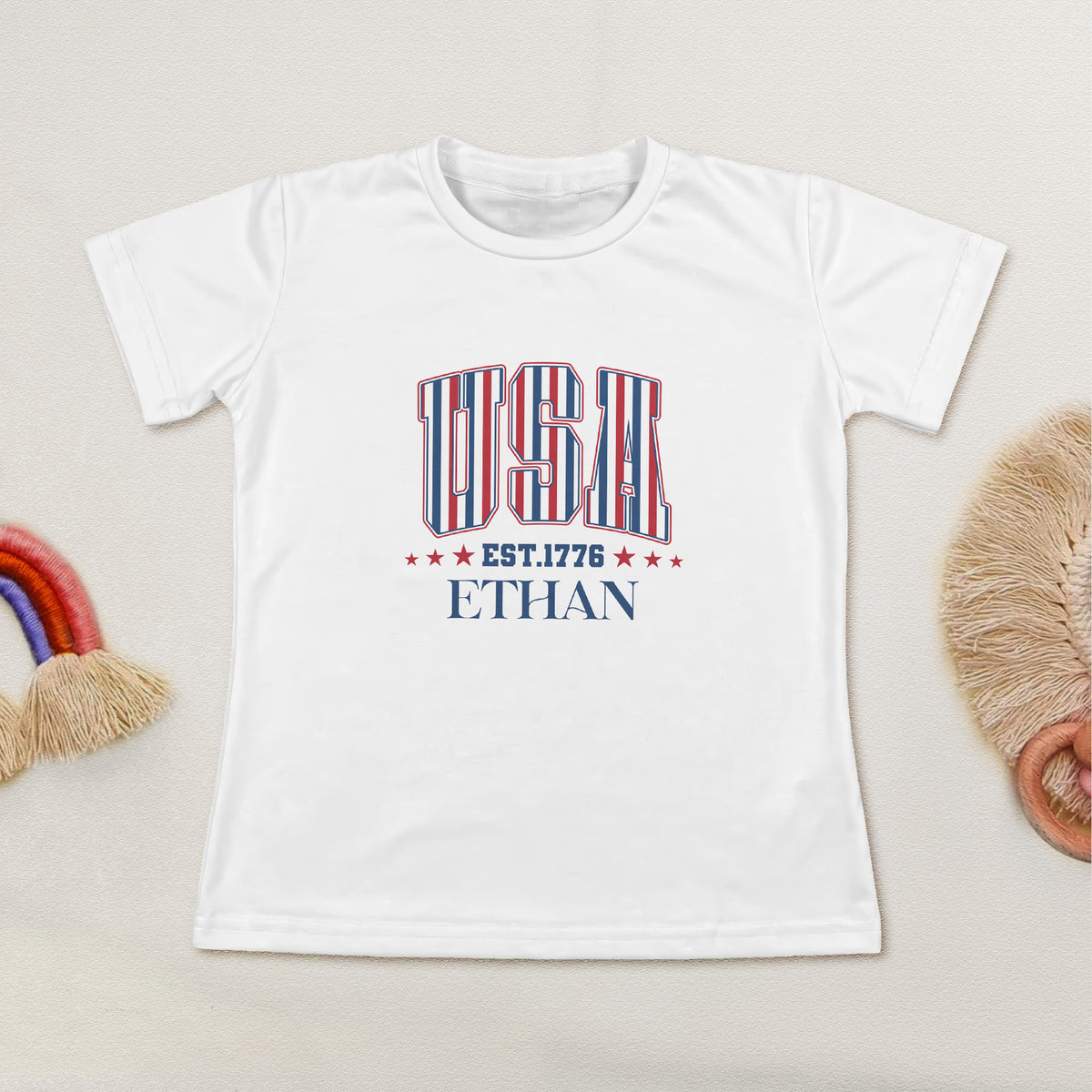 Usa-Est-1776-250Th-Birthday-Personalized-Kids-Clothing-Set-4