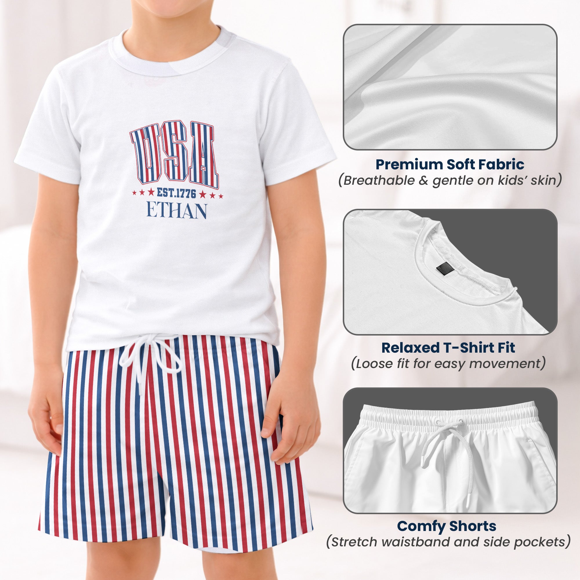 Usa-Est-1776-250Th-Birthday-Personalized-Kids-Clothing-Set-6