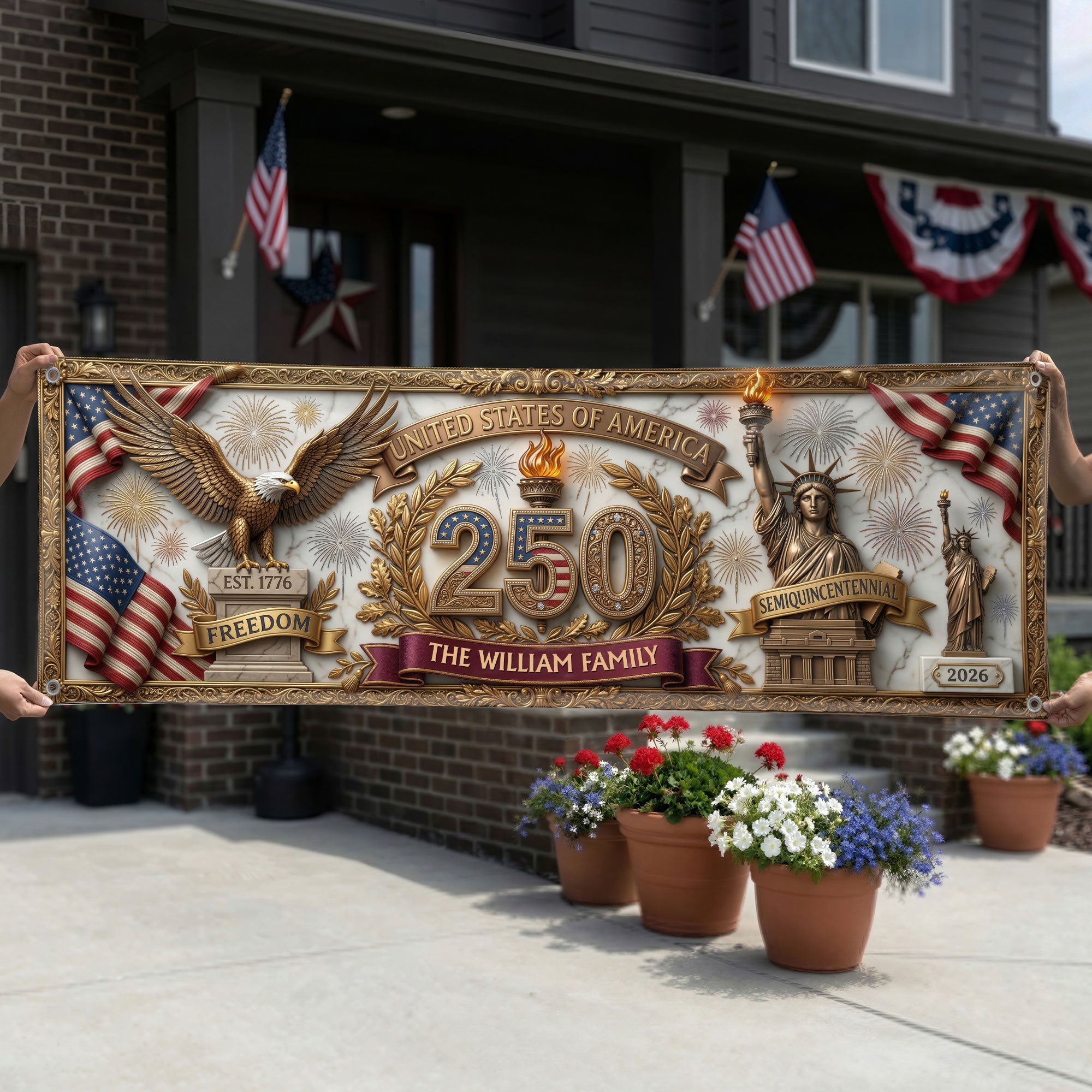 Usa-Semiquincentennial-Decor-Faux-Pattern-Personalized-Banner-1
