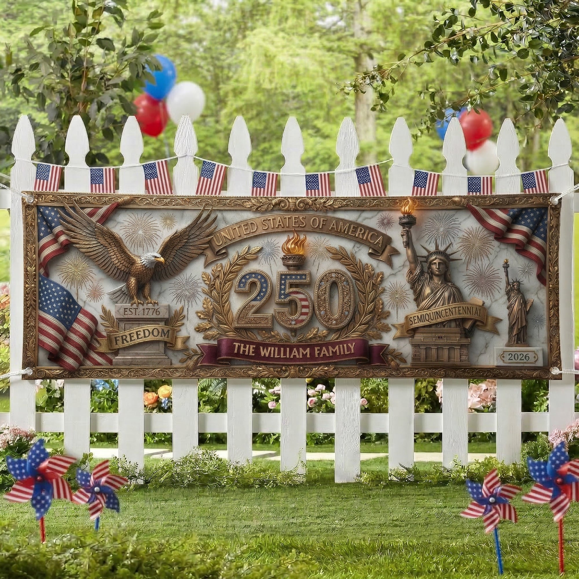 Usa-Semiquincentennial-Decor-Faux-Pattern-Personalized-Banner-2