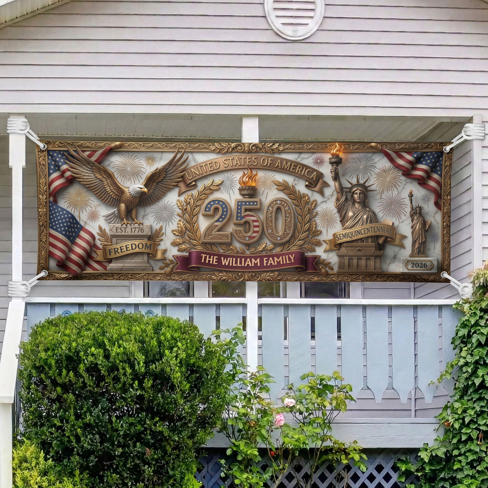 Usa-Semiquincentennial-Decor-Faux-Pattern-Personalized-Banner-3