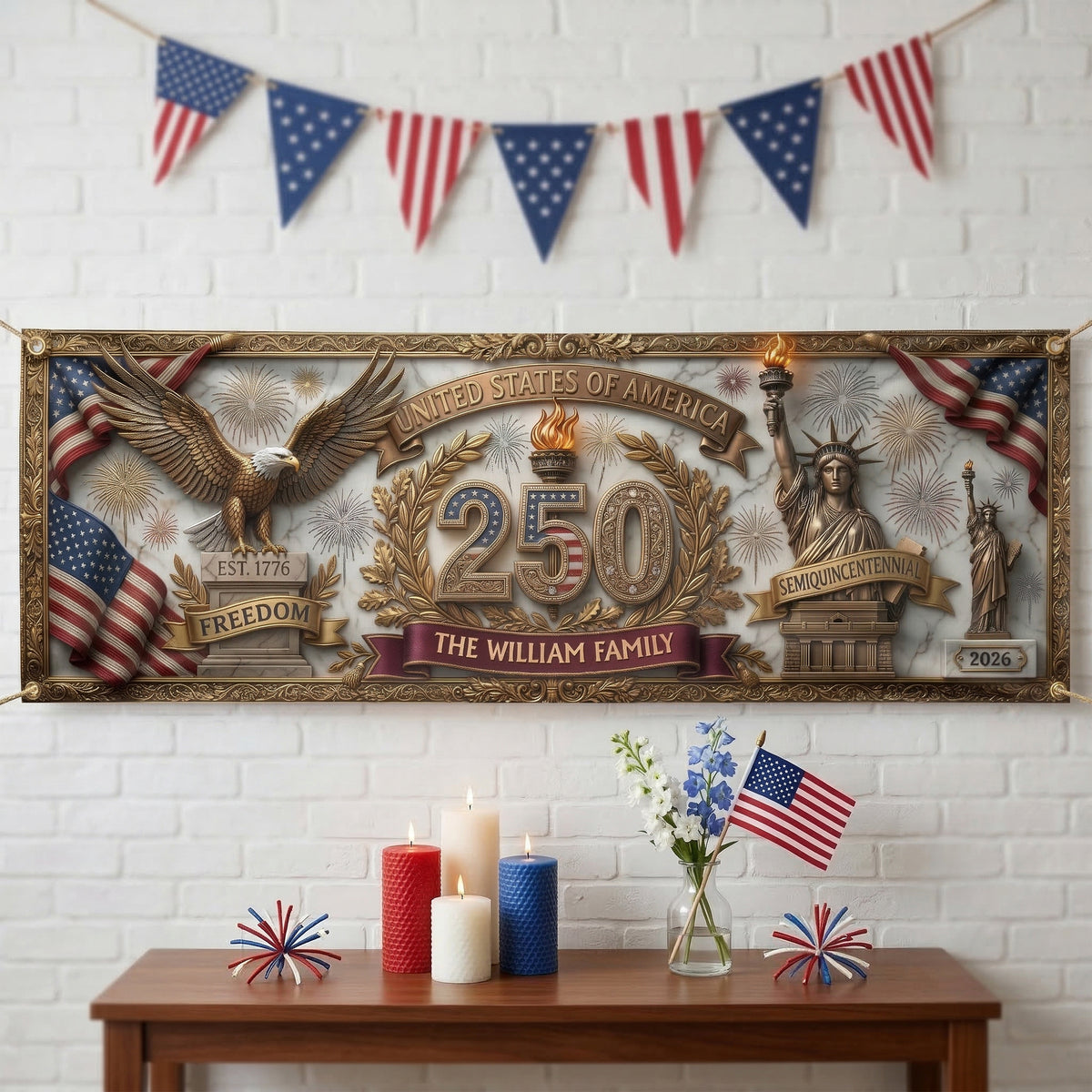 Usa-Semiquincentennial-Decor-Faux-Pattern-Personalized-Banner-4