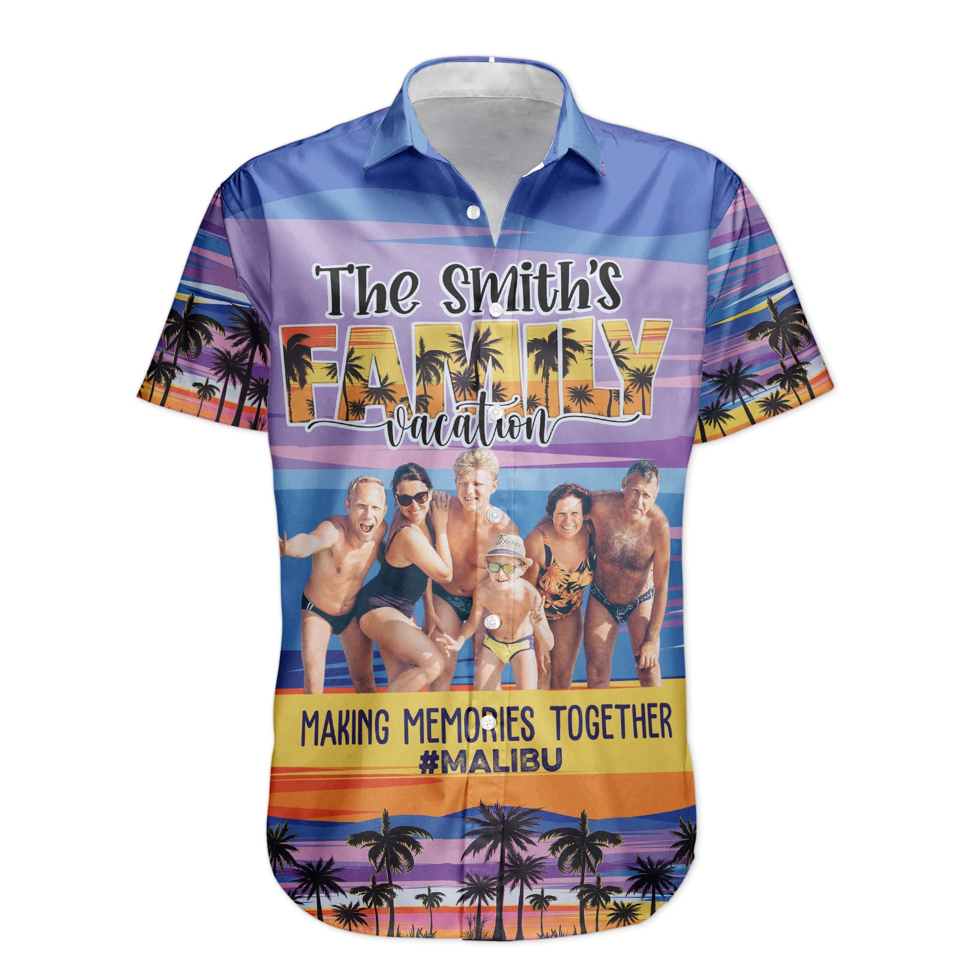 Vacation With Family - Personalized Photo Hawaiian Shirt