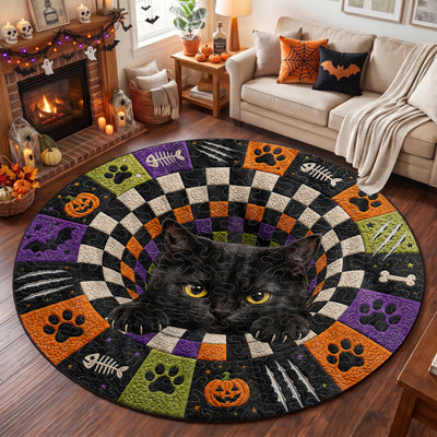 Vampurr Vortex Halloween Quilted Round Mat - Personalized Quilted Mat