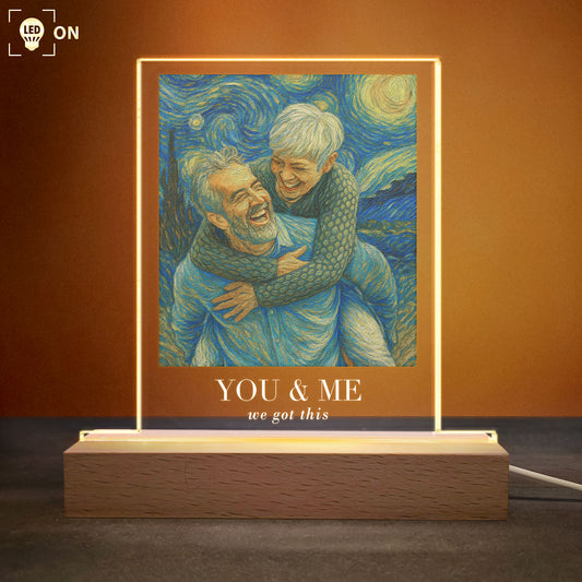 Van Gogh Art You & Me We Got This - Personalized Photo LED Light